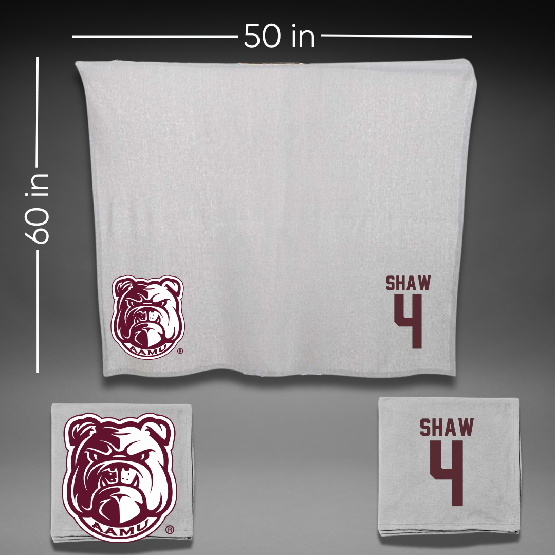 Alabama A&M University Volleyball Gray Bulldog Blanket - #4 Caitlin Shaw