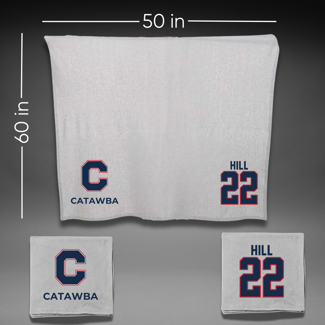 Catawba College Volleyball Gray Blanket - #22 Riley Hill