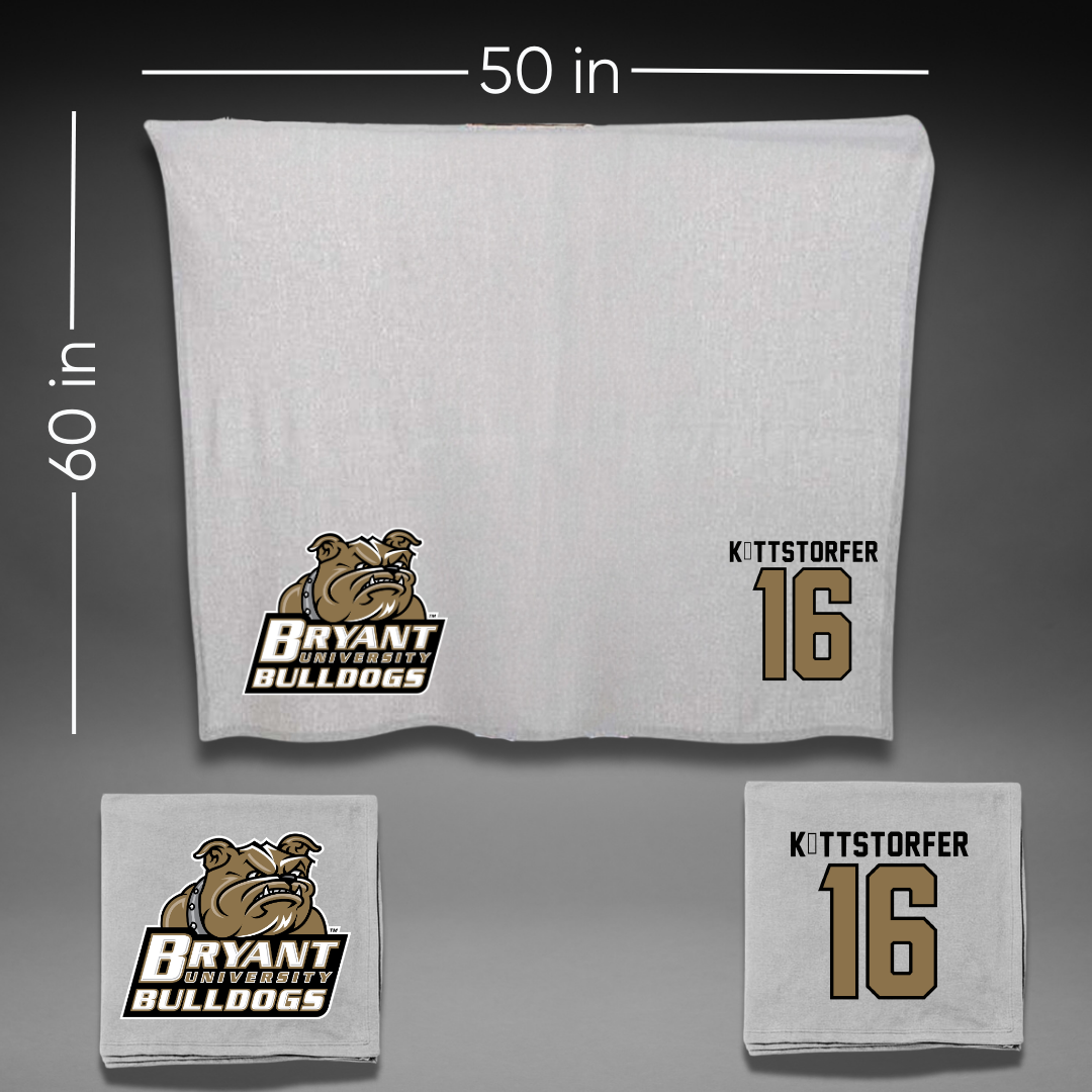 Bryant University Football Gray Blanket - #16 Lukas Köttstorfer