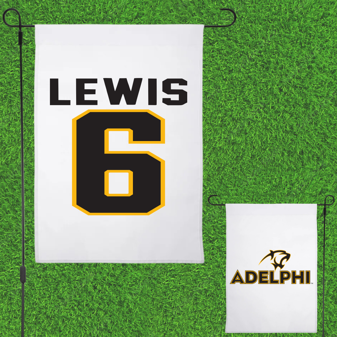 Adelphi University Lacrosse White Garden Flag - #6 Kyle Lewis