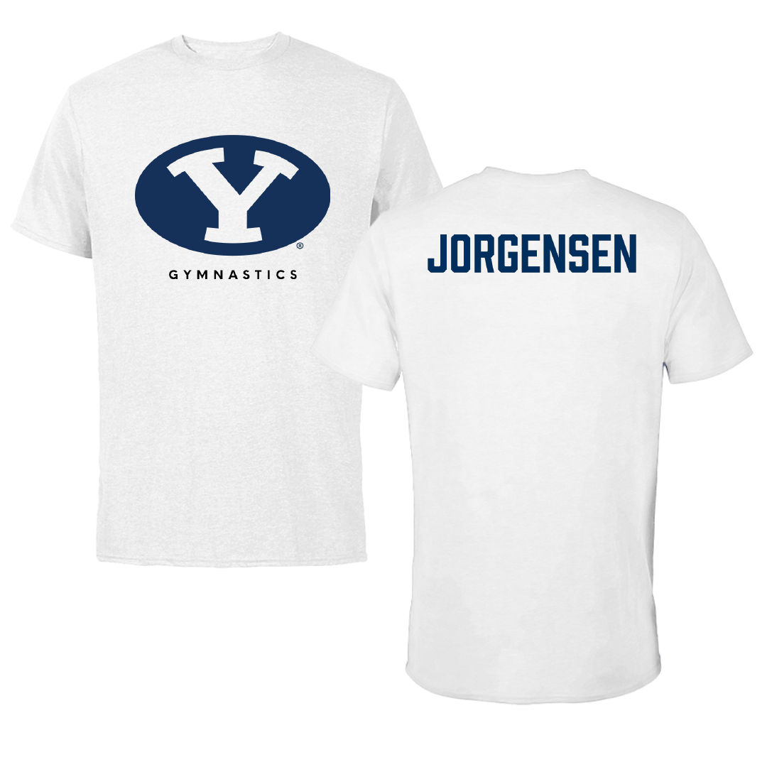 Brigham Young University Gymnastics White Performance Tee - Ava Jorgensen