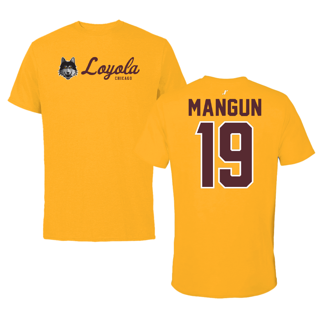 Loyola University-Chicago Volleyball Gold General Tee - #19 Dan Mangun