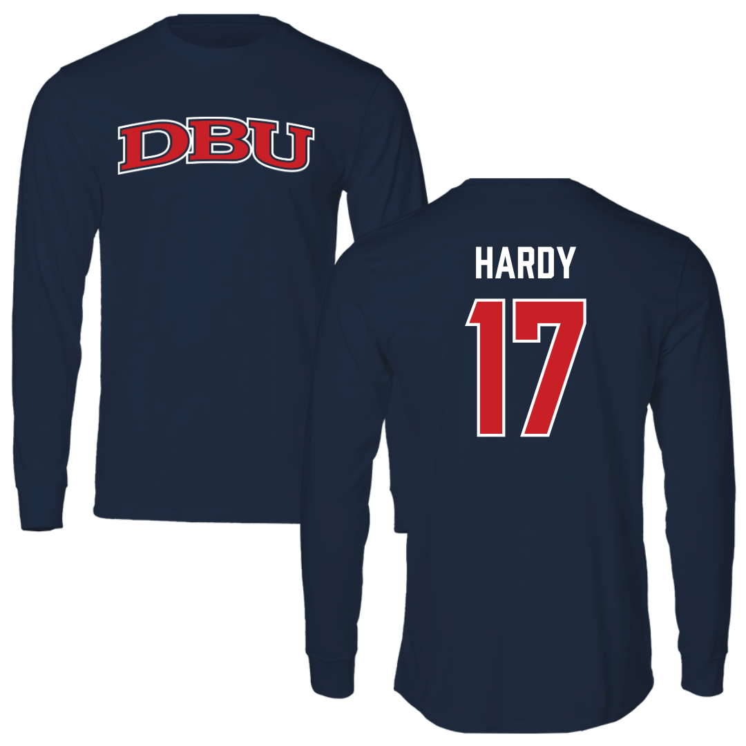 Dallas Baptist University Lacrosse Navy DBU Performance Long Sleeve - #17 Austin Hardy