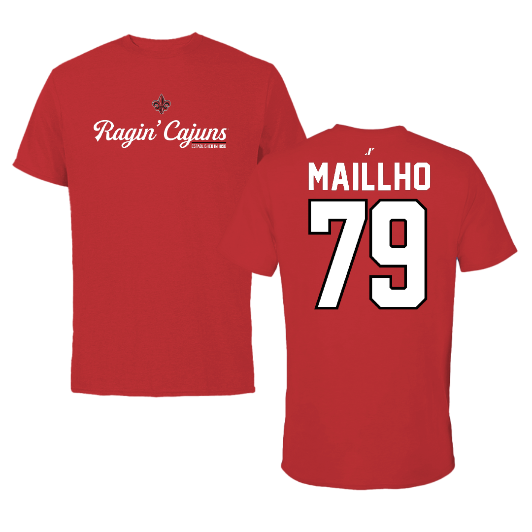 University of Louisiana at Lafayette Football Red General Performance Tee - #79 Andre Maillho