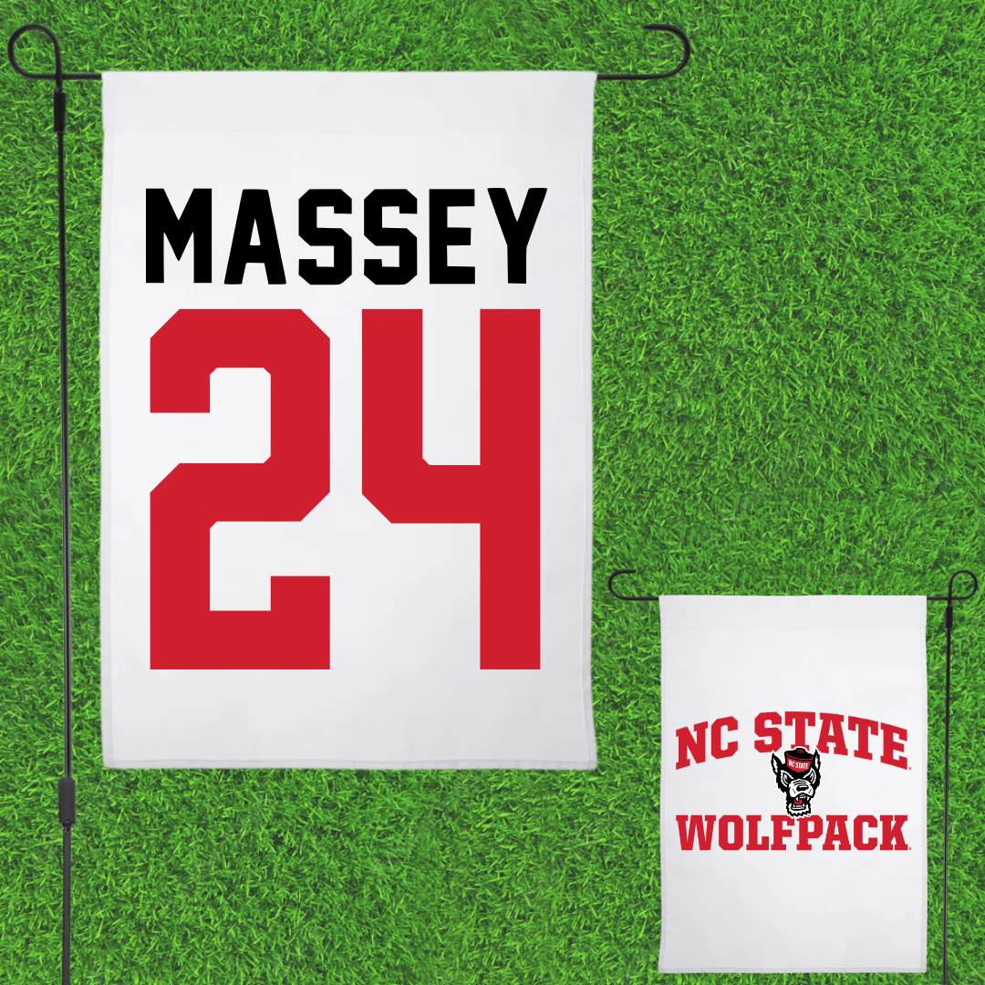 North Carolina State University Softball White Garden Flag - #24 Taryn Massey