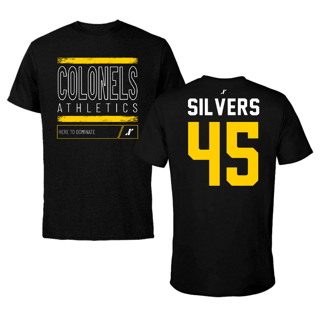 Centre College Football Black Dominate Performance Tee - #45 Caleb Silvers