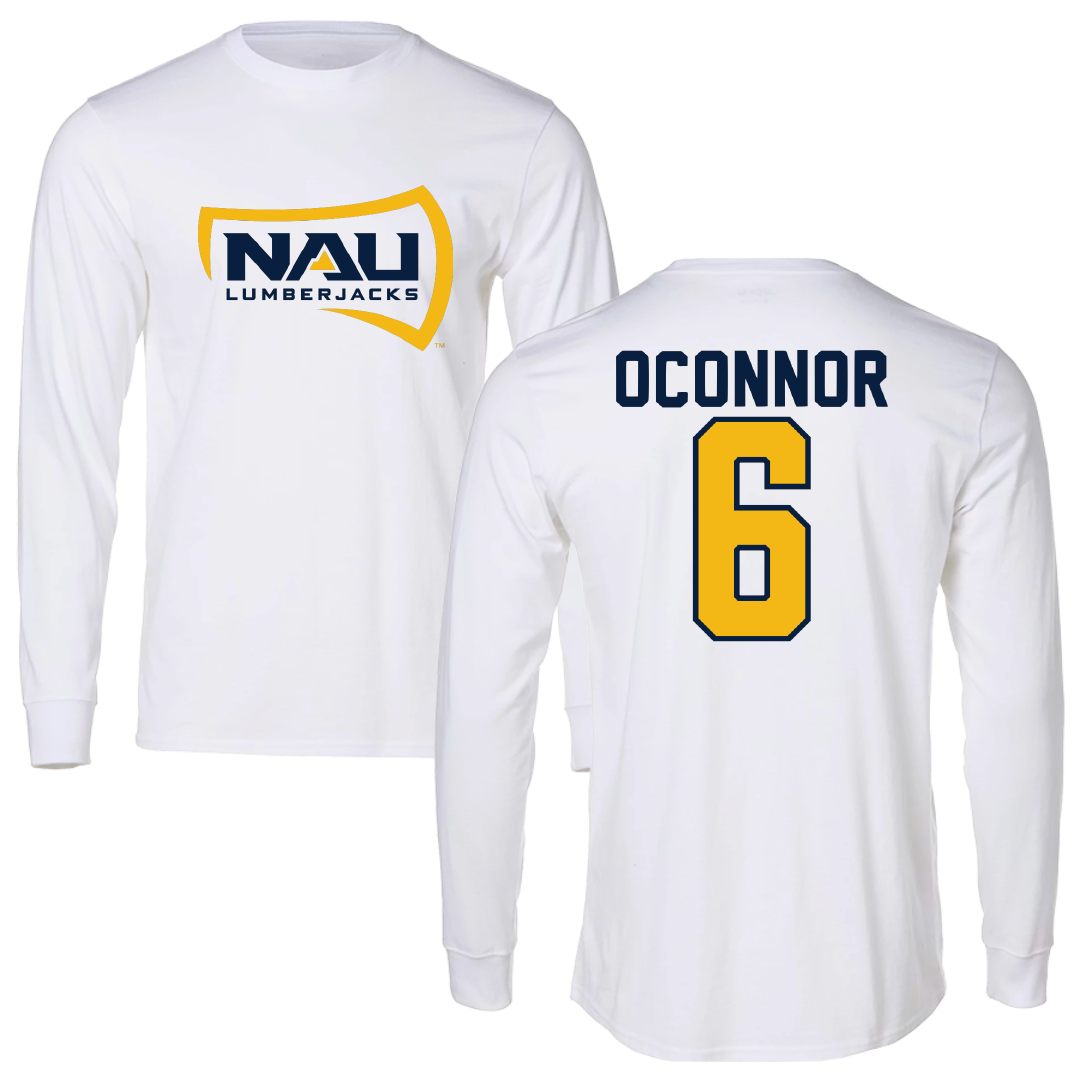 Northern Arizona University Soccer White Performance Long Sleeve - #6 Erin OConnor