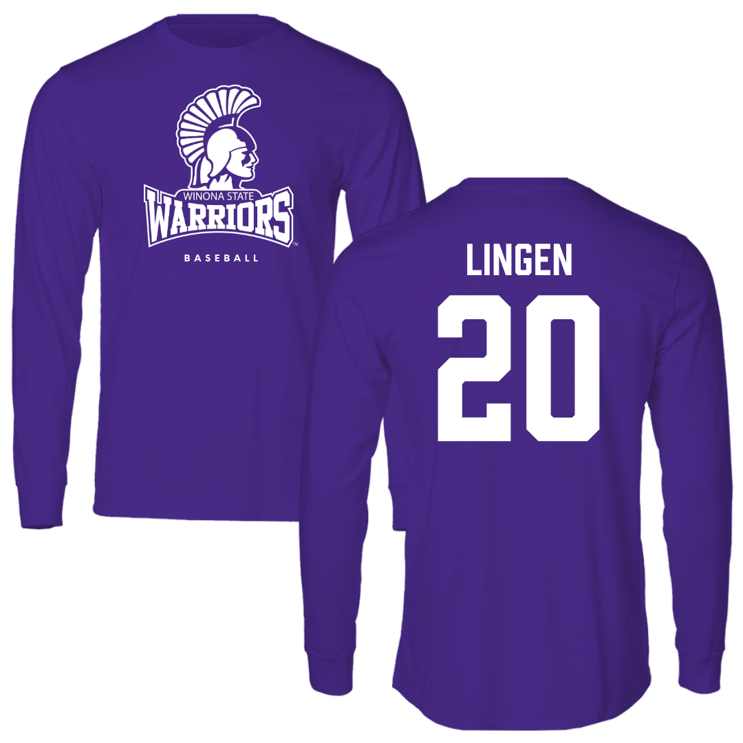 Winona State University Baseball Purple Long Sleeve - #20 Drew Lingen