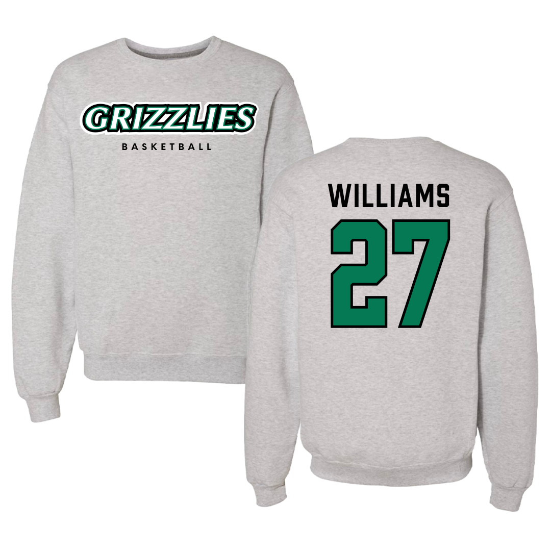 Adams State University Basketball Gray Grizzlies Crewneck - #27 Destan Williams