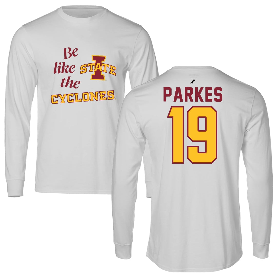 Iowa State University Football Light Gray Be Like Us Long Sleeve - #19 Michael Parkes