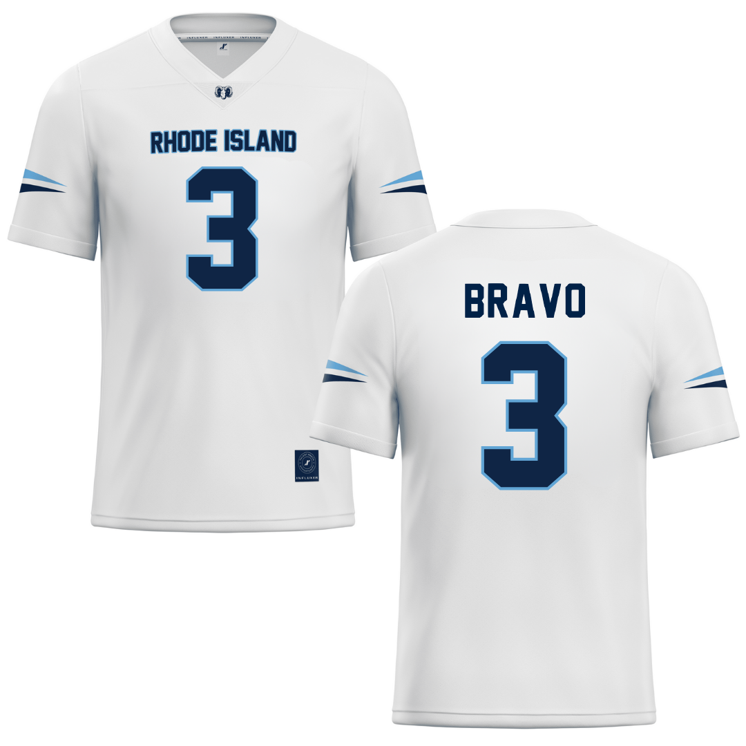 University of Rhode Island White Lacrosse Jersey - #3 Emma Bravo