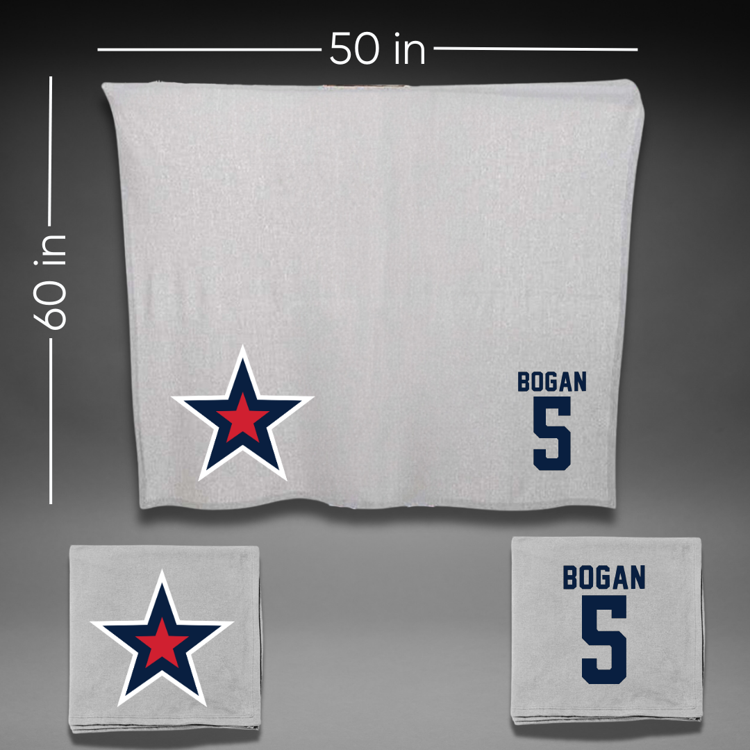 Robert Morris University Soccer Gray Blanket - #5 Carson Bogan