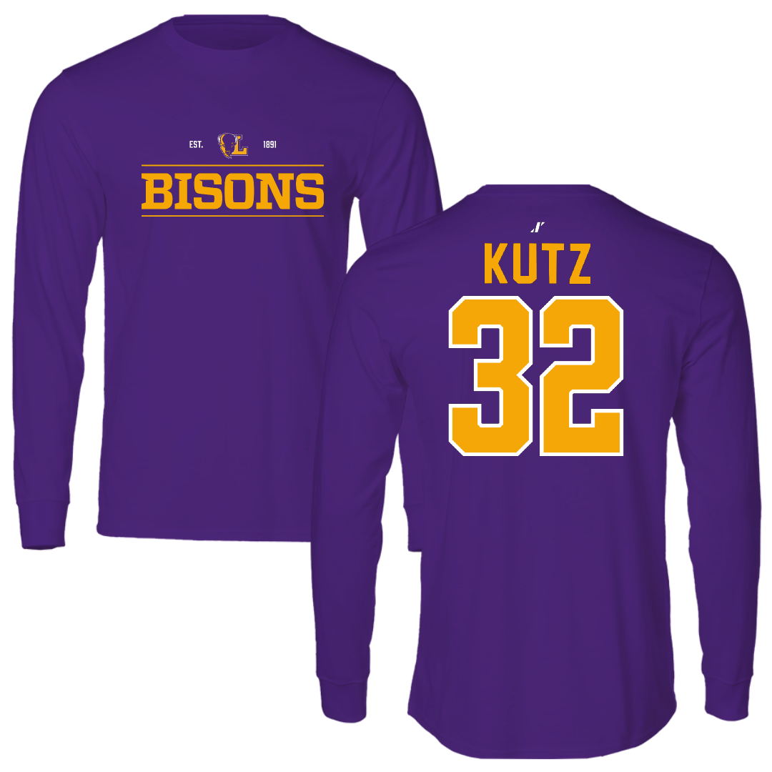 Lipscomb University Baseball Purple General Long Sleeve - #32 Ryan Kutz