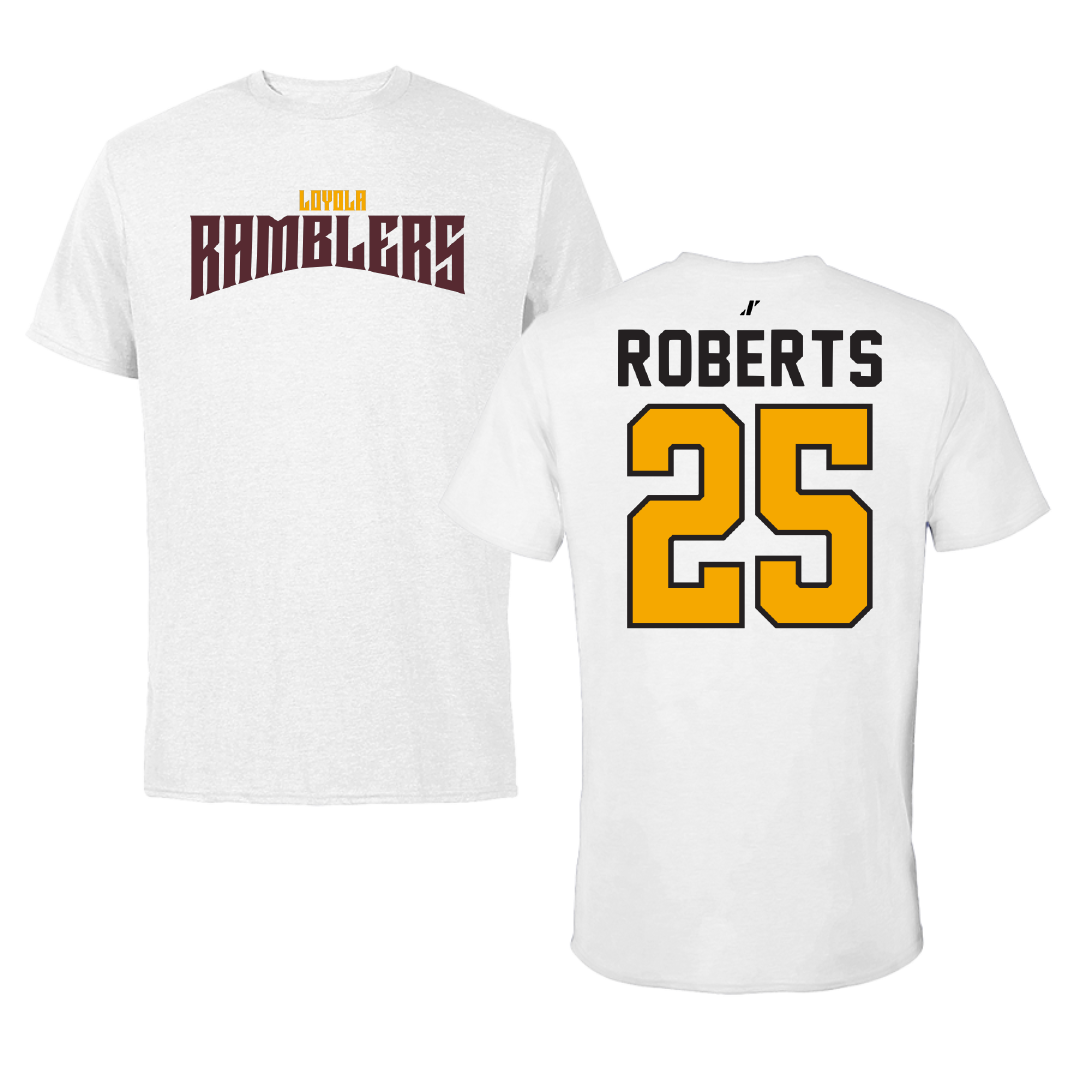Loyola University-Chicago Soccer White Classic Tee - #25 Emily Roberts
