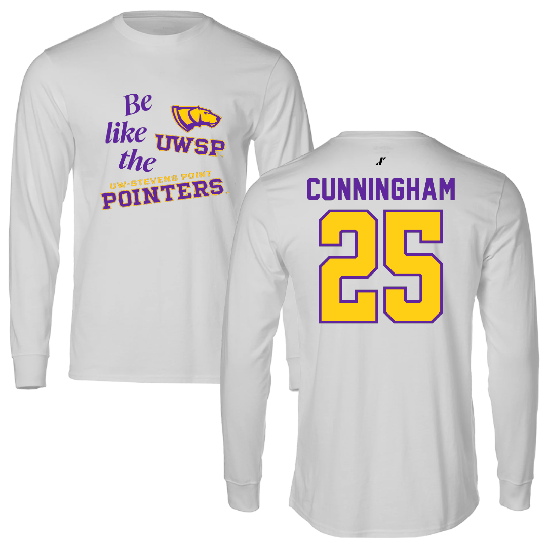University of Wisconsin-Stevens Point Baseball Light Gray Be Like Us Long Sleeve - #25 Dylan Cunningham