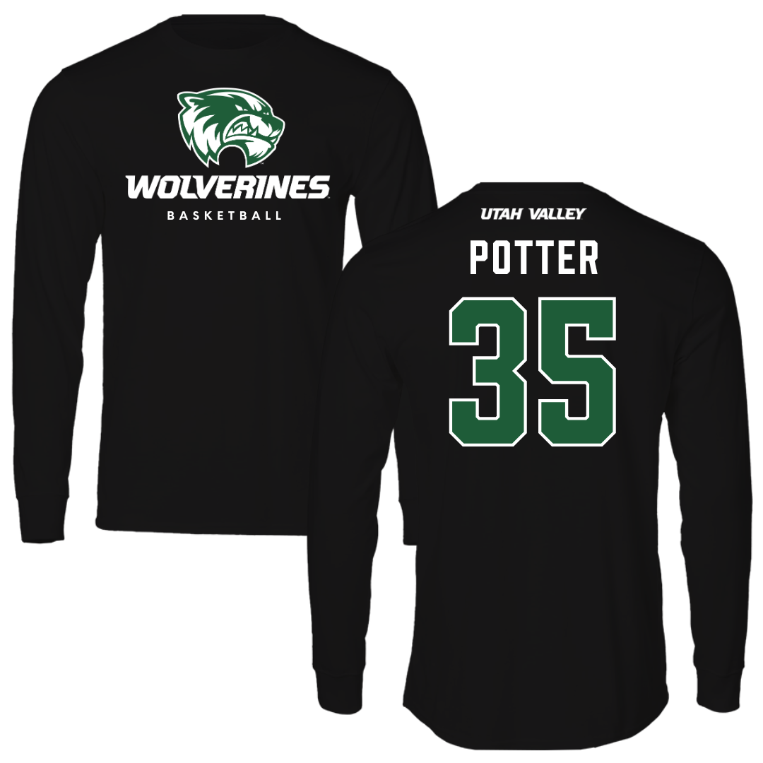 Utah Valley University Basketball Black Long Sleeve - #35 Ethan Potter