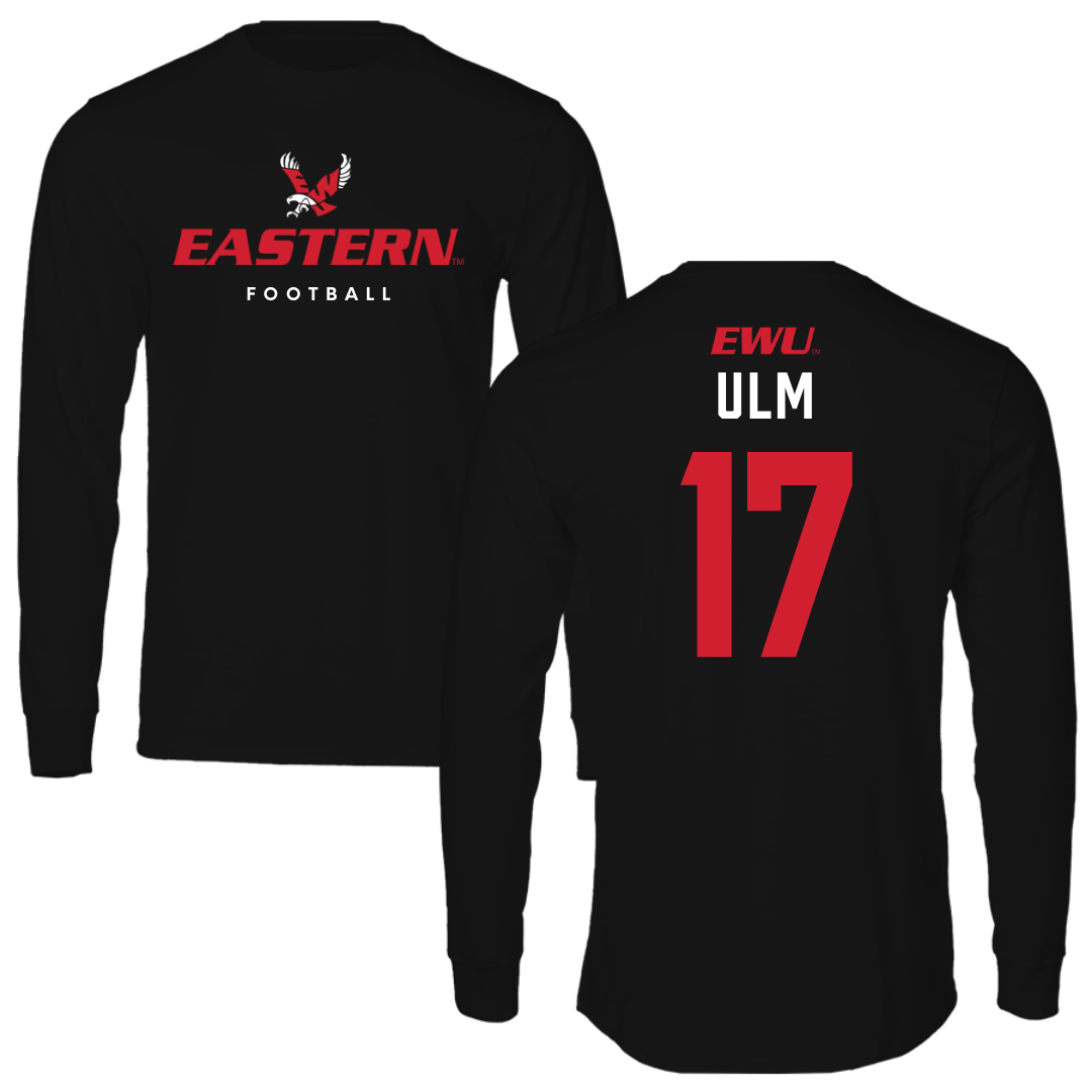 Eastern Washington University Football Black Eastern Long Sleeve - #17 Nolan Ulm