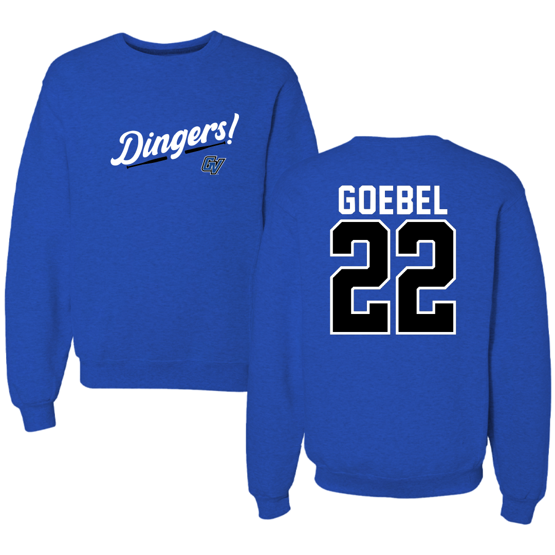 Grand Valley State University Baseball Blue Dingers Crewneck - #22 Will Goebel
