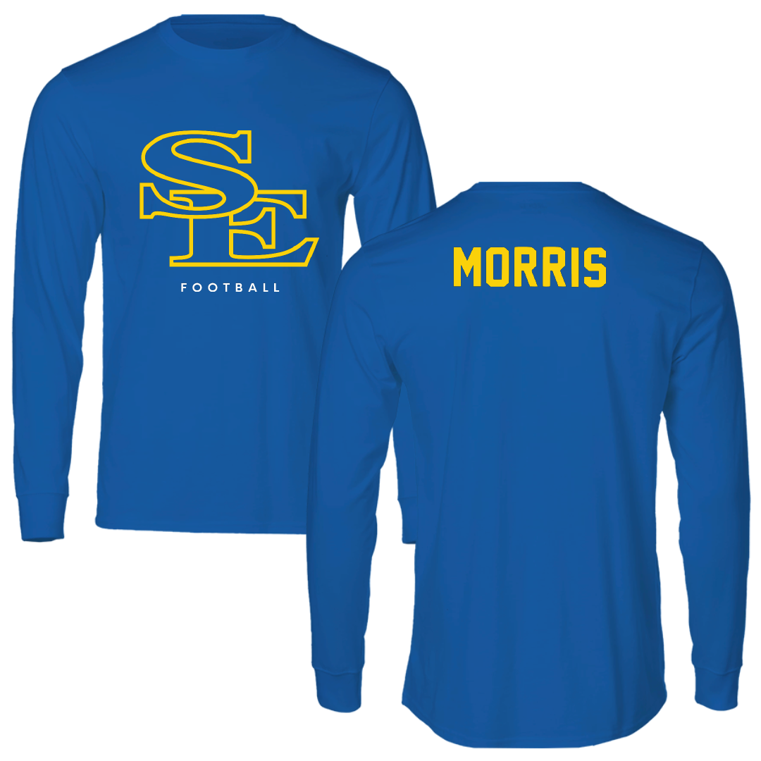 Southeastern Oklahoma State University Football Blue Long Sleeve - Deon Morris