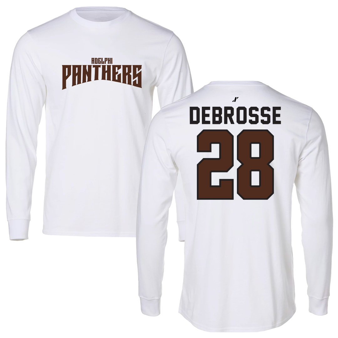 Adelphi University Soccer White Classic Long Sleeve - #28 Richard DeBrosse