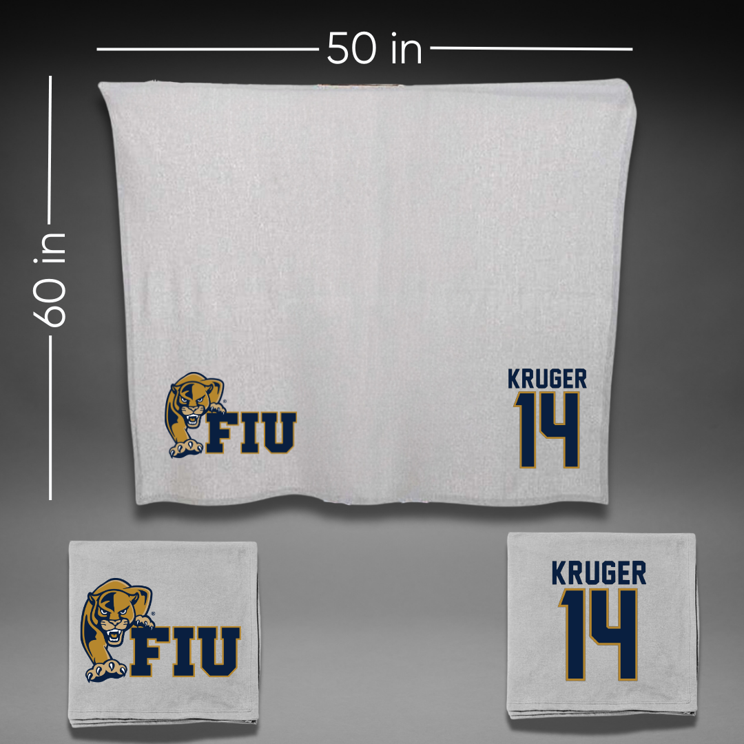 Florida International University Softball Gray Blanket - #14 Megan Kruger