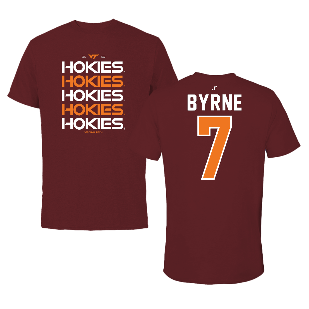 Virginia Tech Lacrosse Maroon General Tee - #7 Keelin Byrne