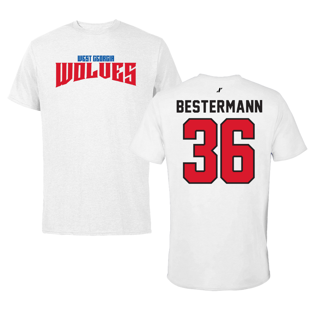University of West Georgia Baseball White Classic Performance Tee - #36 Liam Bestermann