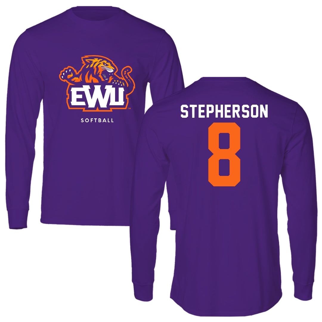 Edward Waters University Softball Purple Performance Long Sleeve - #8 Chloe Stepherson