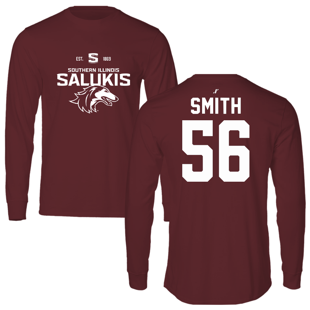 Southern Illinois University at Carbondale Football Maroon General Long Sleeve - #56 Carmelo Smith
