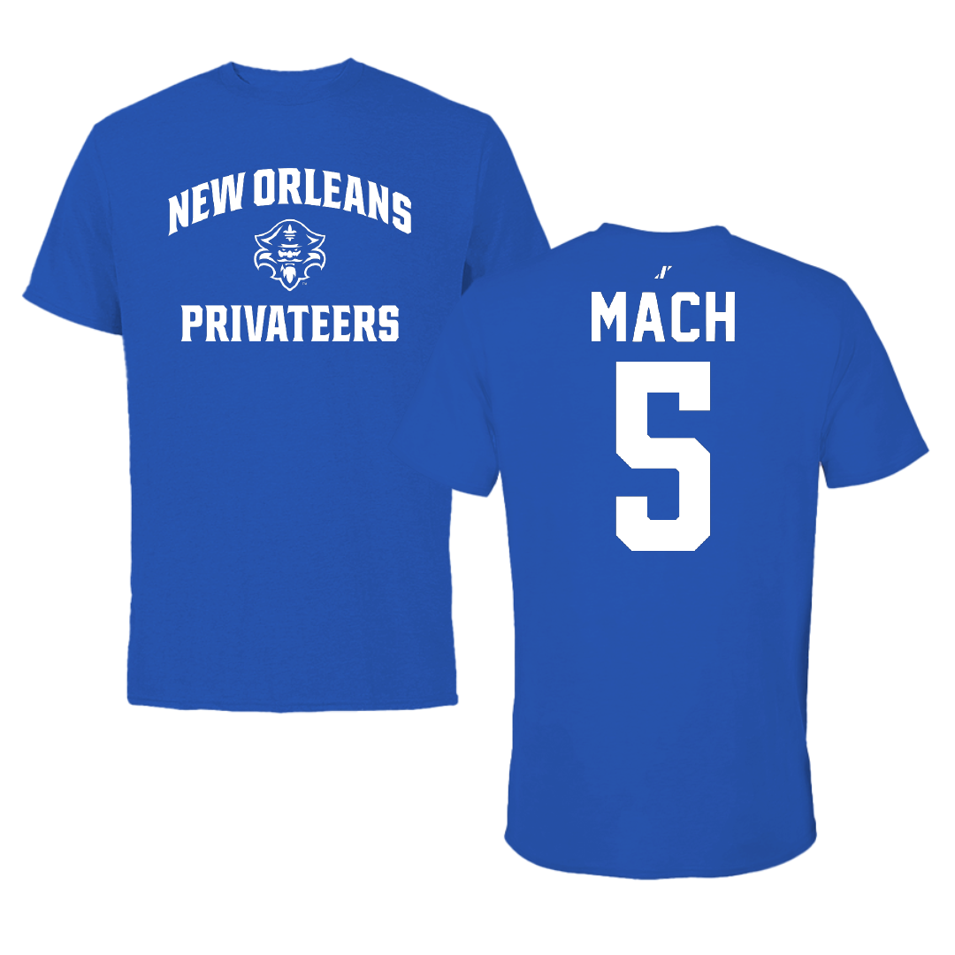 University of New Orleans Baseball Blue General Performance Tee - #5 Dylan Mach