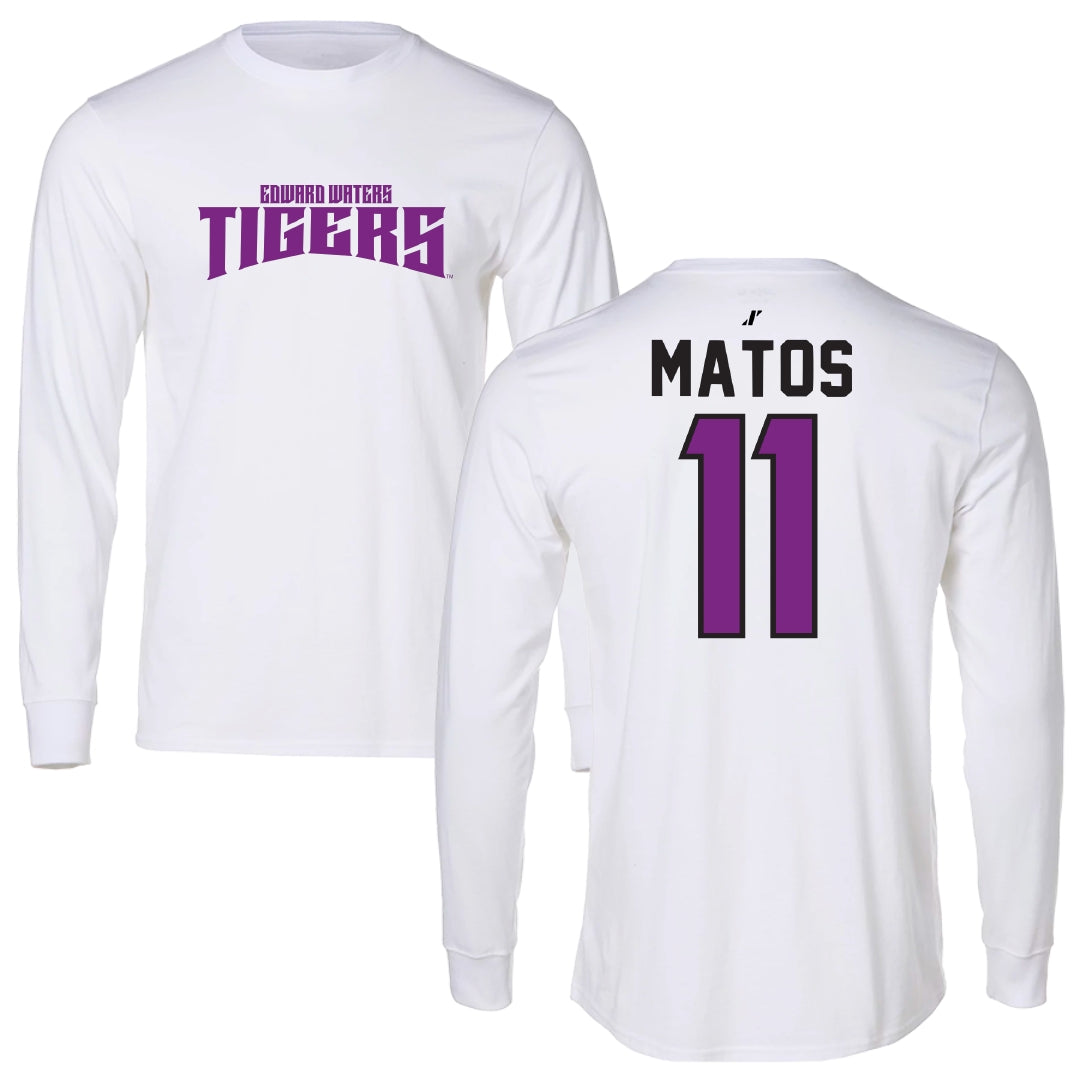 Edward Waters University Baseball White Classic Performance Long Sleeve - #11 Erickson Matos