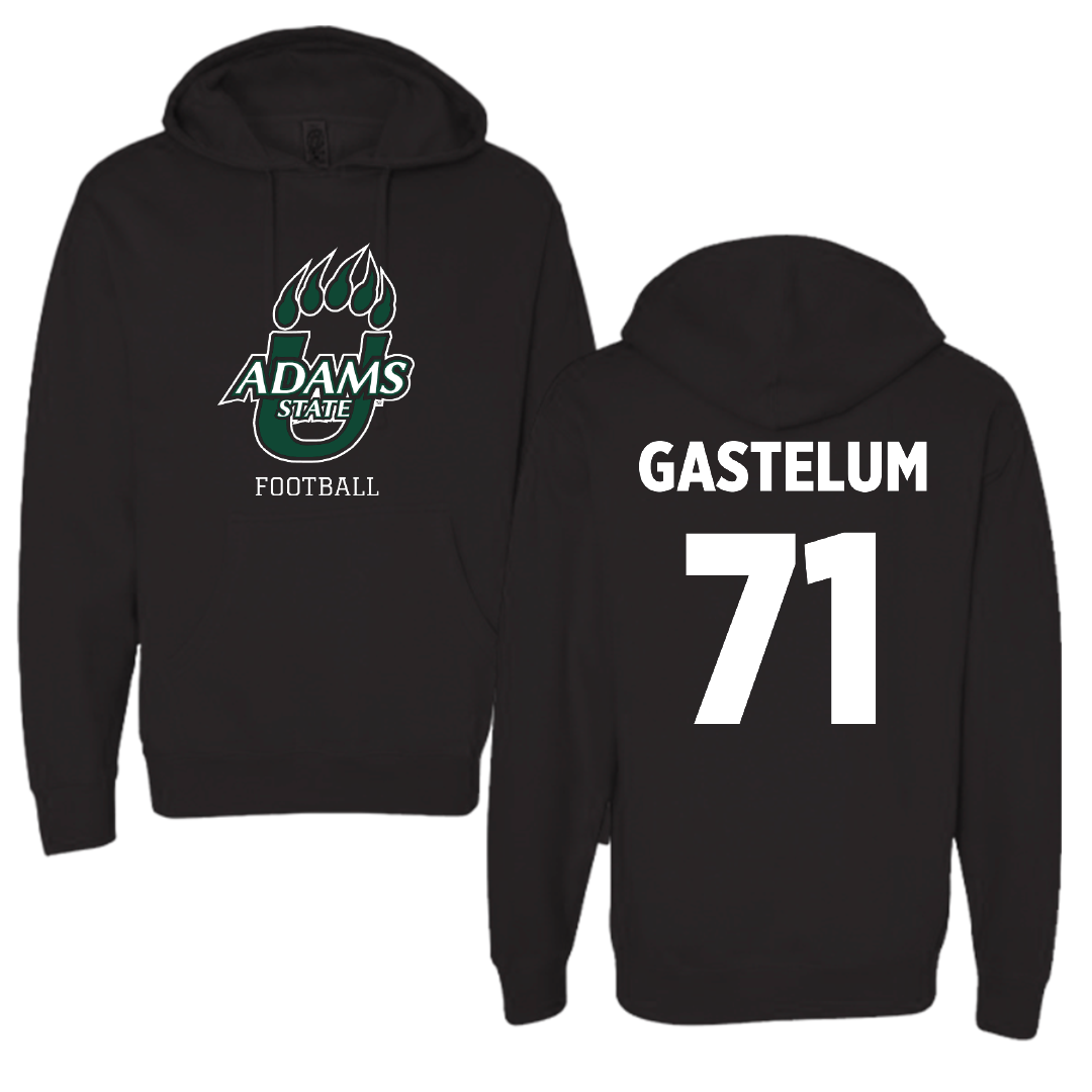 Adams State University Football Black Hoodie - #71 Luis Gastelum