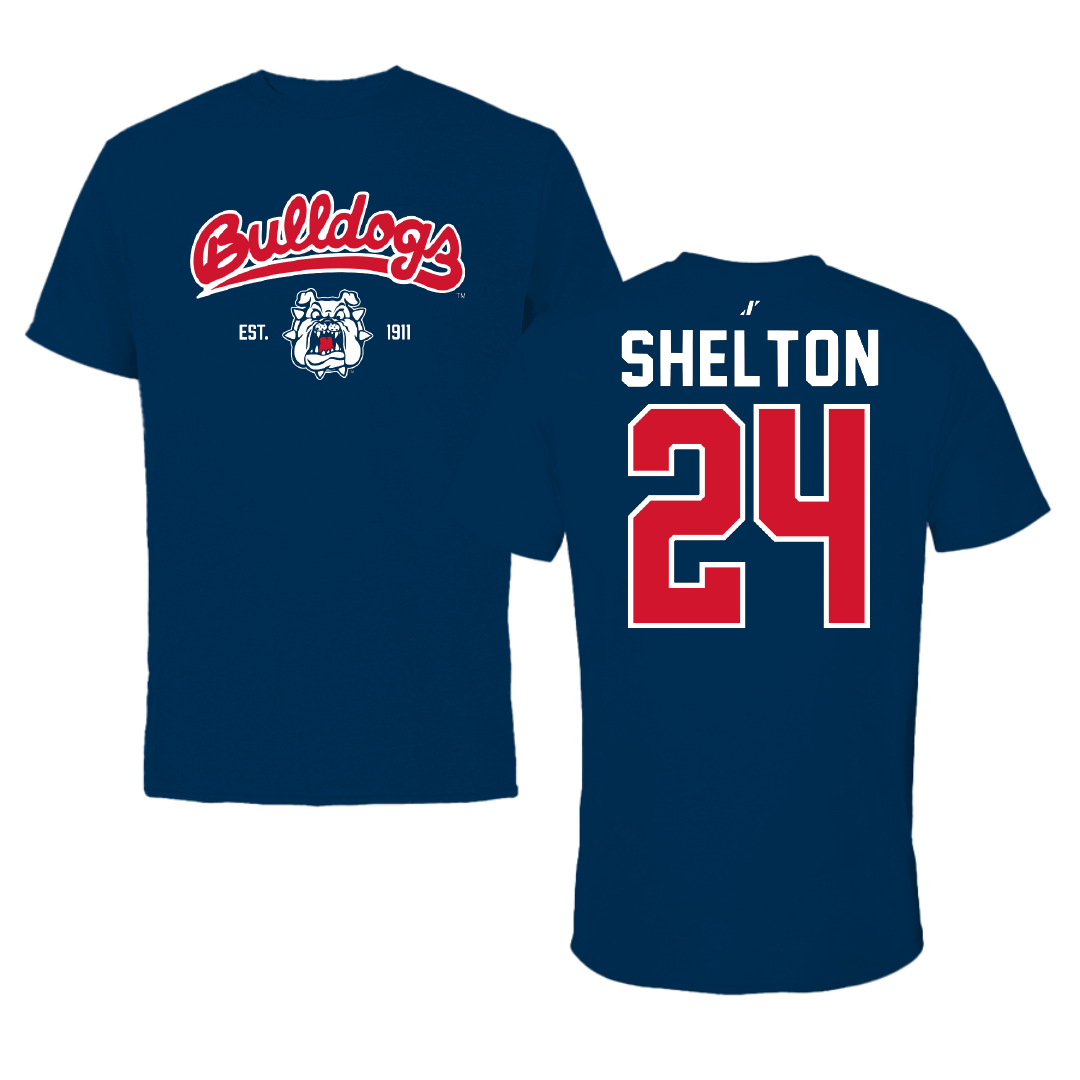 Fresno State University Soccer Navy General Tee - #24 Anaya Shelton