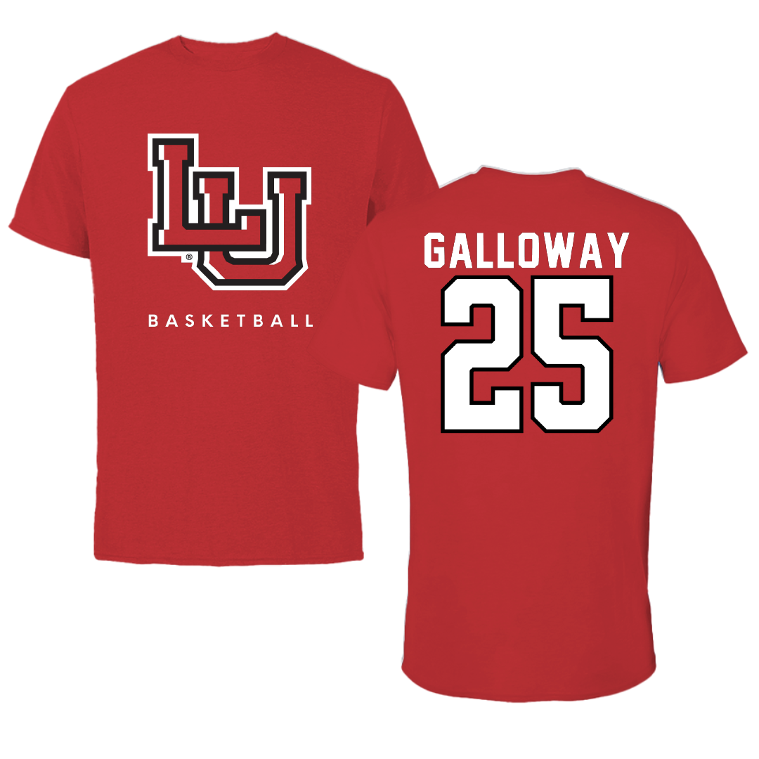 Lamar University Basketball Red Performance Tee - #25 Bebe Galloway