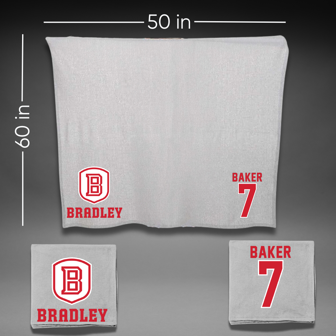 Bradley University Softball Gray Blanket - #7 Masyn Baker