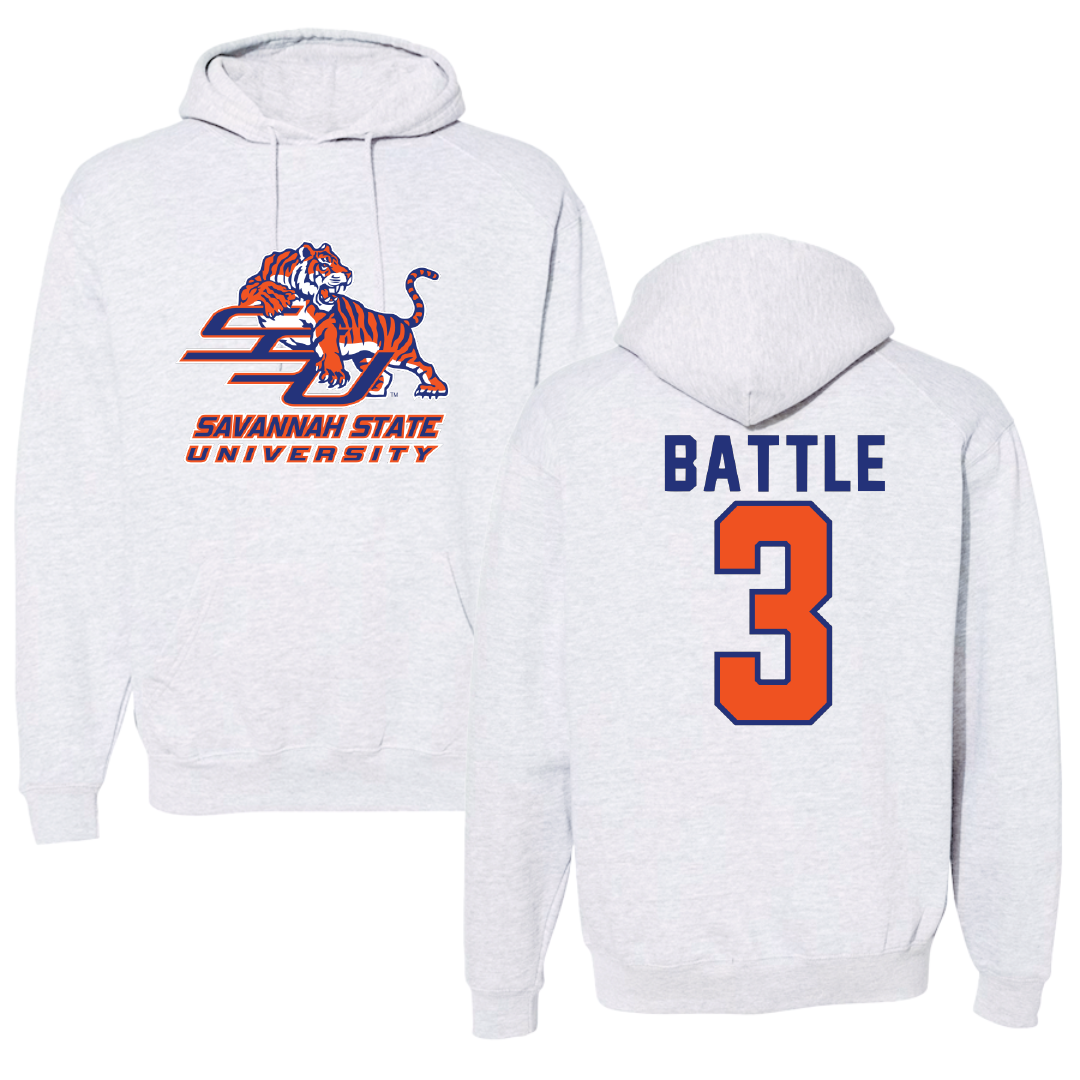 Savannah State University Softball Gray Hoodie - #3 Ariana Battle