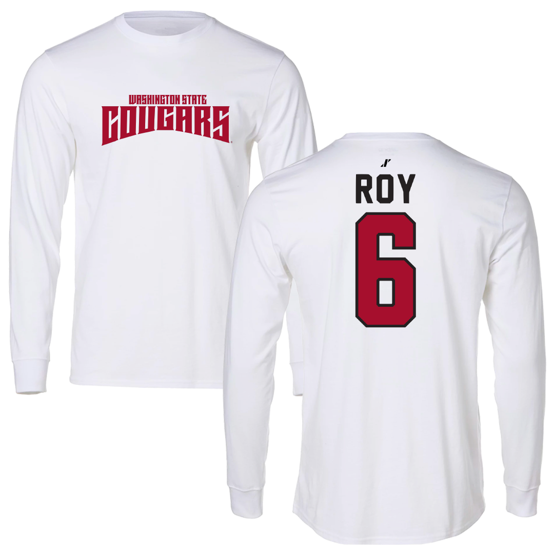 Washington State University Baseball White Classic Long Sleeve - #6 Gavin Roy