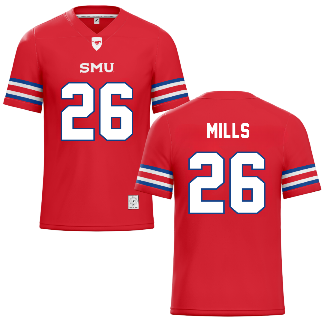 Southern Methodist University Red Football Jersey - #26 Keyshon Mills