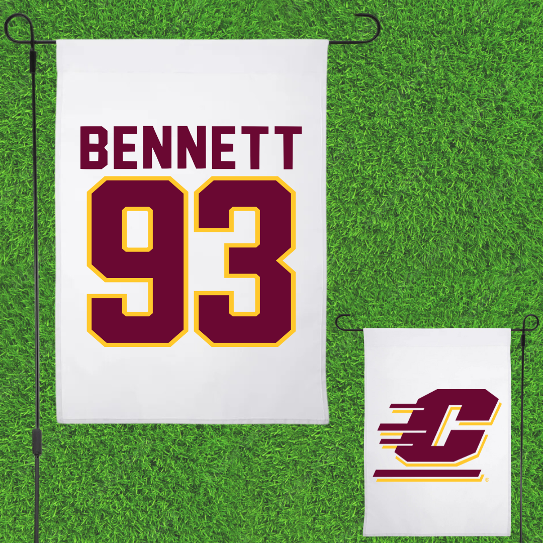 Central Michigan University Football White Garden Flag - #93 Daniel Bennett