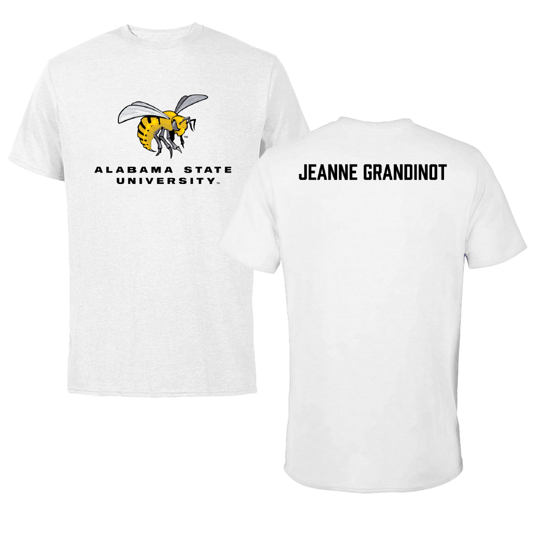 Alabama State University Tennis White Performance Tee - David Jeanne Grandinot