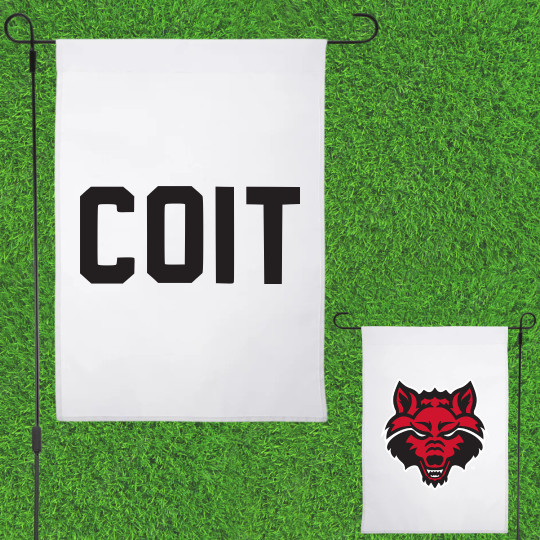 Arkansas State University Golf White Garden Flag - Olivia Coit