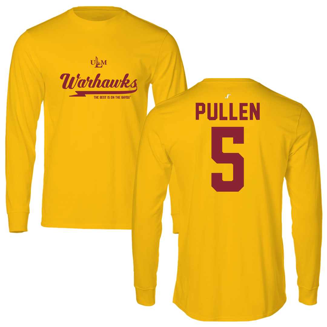 University of Louisiana Monroe Football Gold General Performance Long Sleeve - #5 Billy Pullen