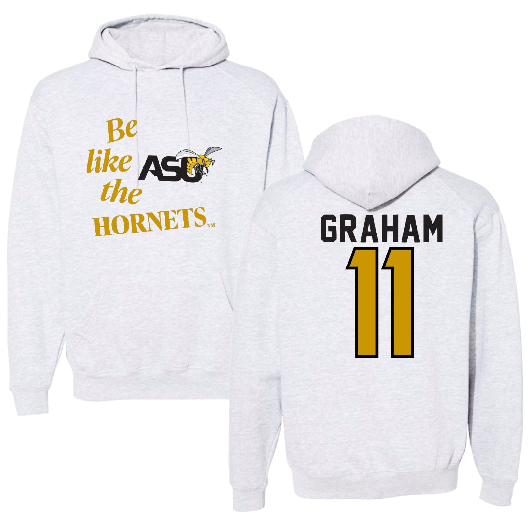 Alabama State University Basketball Light Gray Be Like Us Hoodie - #11 Justina Graham