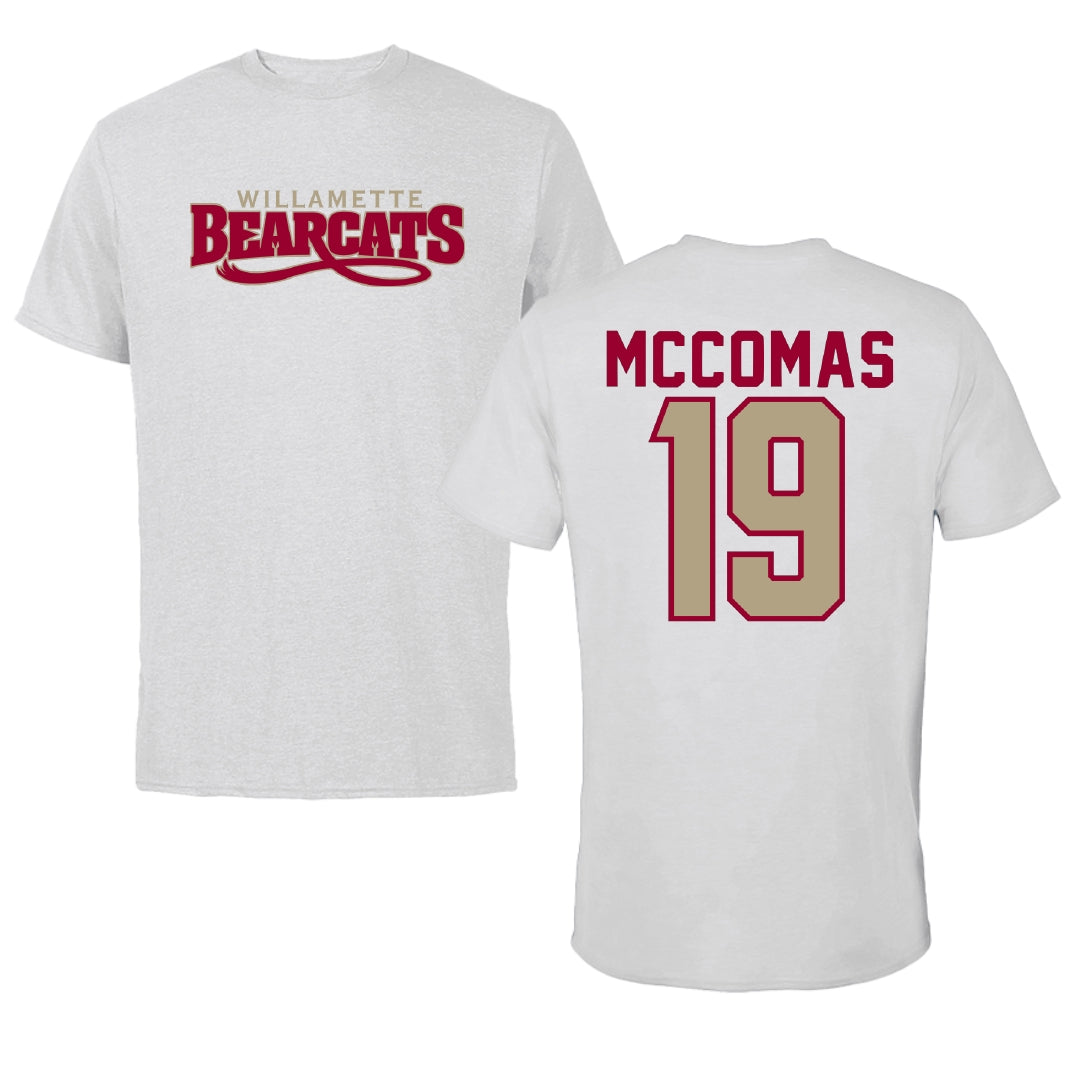 Willamette University Soccer Light Gray Tee - #19 Ella McComas