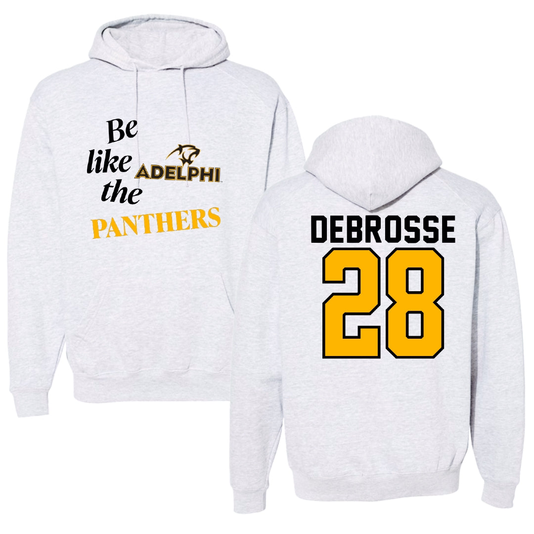 Adelphi University Soccer Light Gray Be Like Us Hoodie - #28 Richard DeBrosse