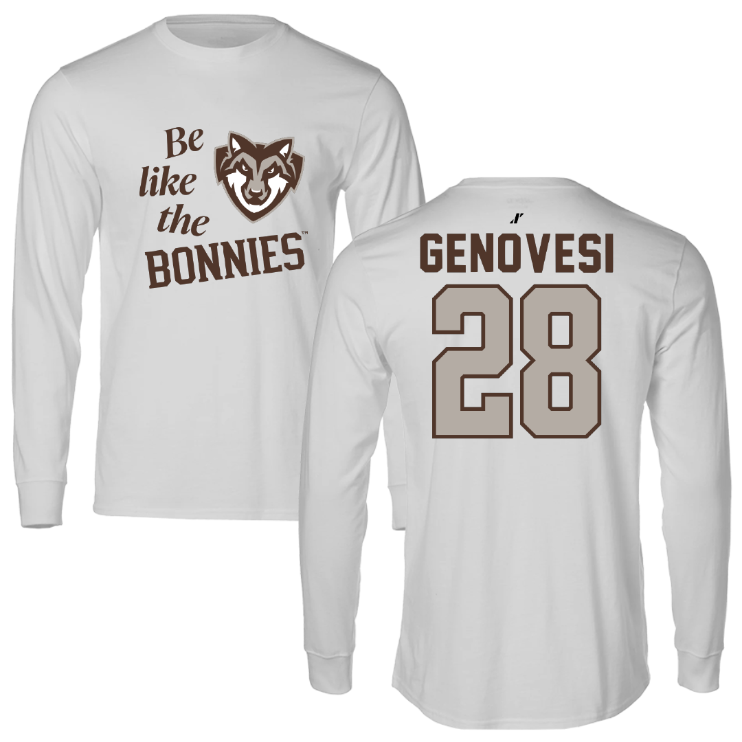 St. Bonaventure University Baseball Light Gray Be Like Us Performance Long Sleeve - #28 Tucker Genovesi