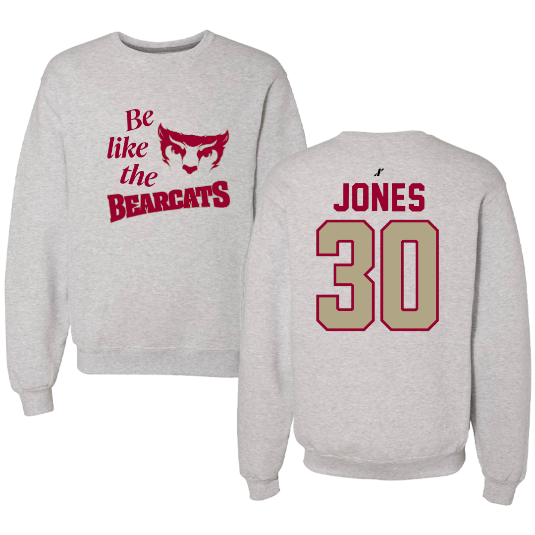 Willamette University Basketball Light Gray Be Like Us Crewneck - #30 DJ Jones