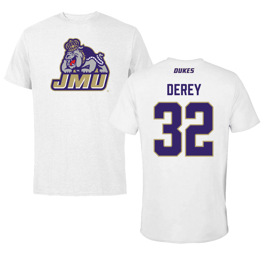 James Madison University Lacrosse White Tee - #32 Savannah Derey