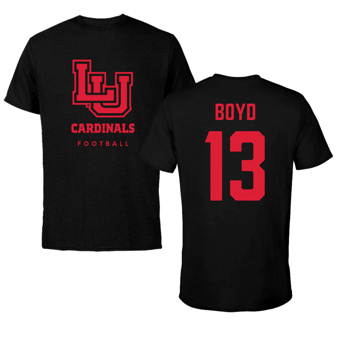 Lamar University Football Black Cardinal Performance Tee - #13 Jayden Boyd