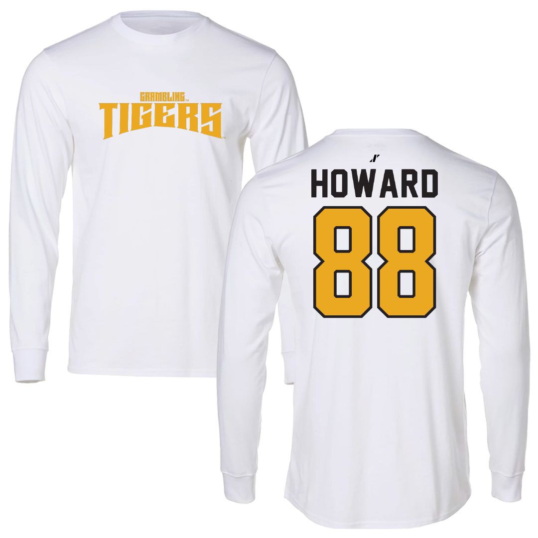 Grambling State University Football White Classic Performance Long Sleeve - #88 Nicholas Howard